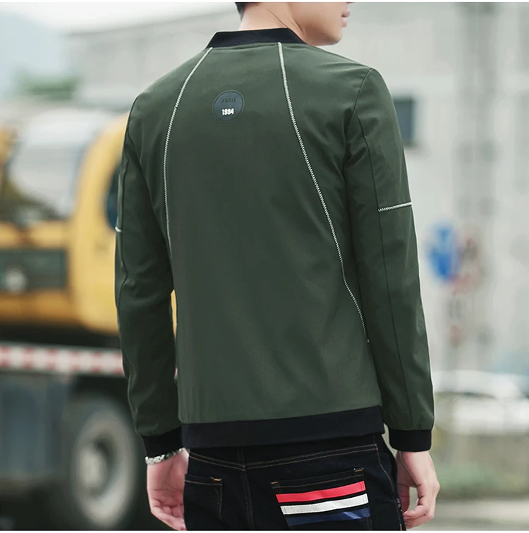 Мужская куртка бомбер с воротником стойкой размеры до 5XL|autumn men's jacket|bomber jacket