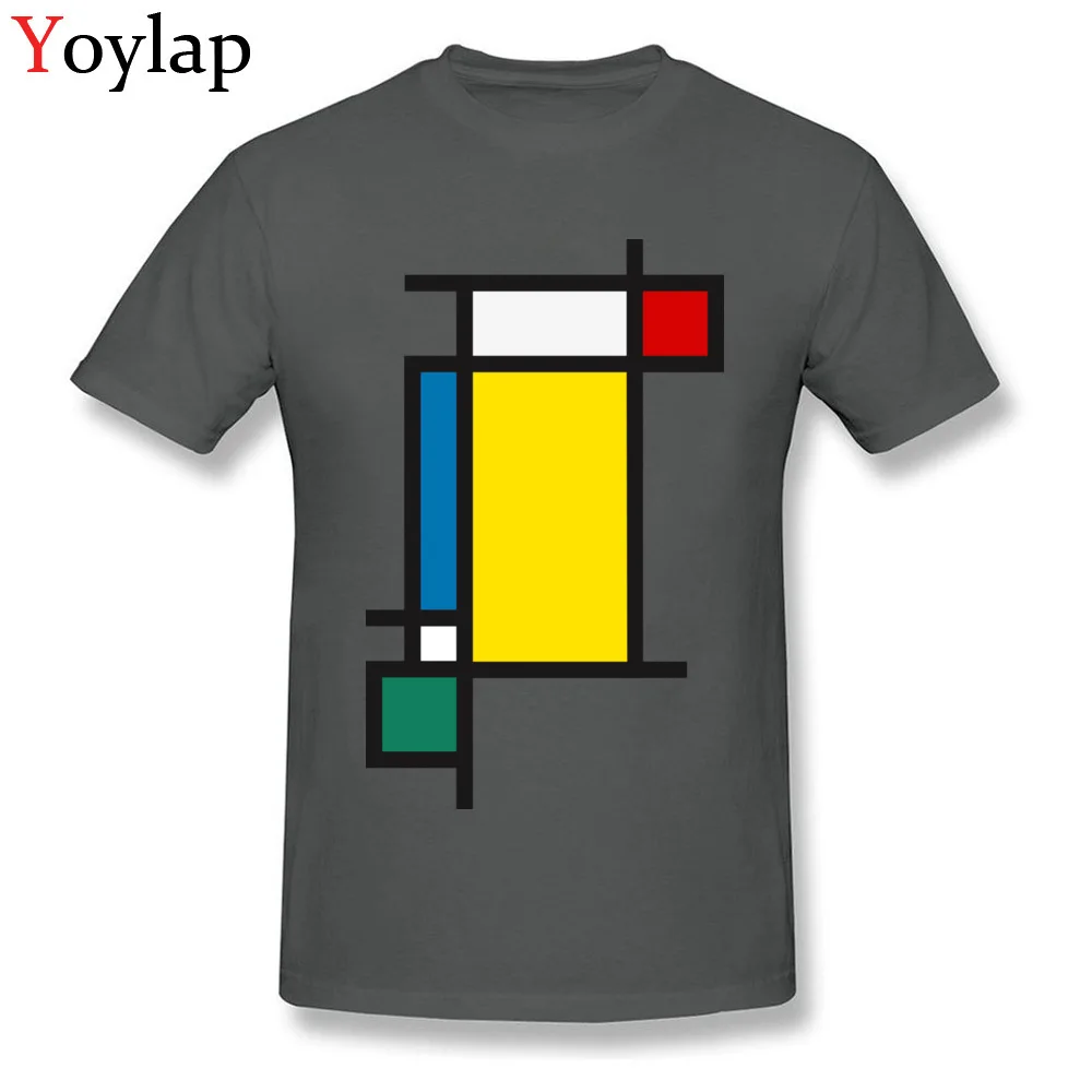 Design Tops Shirt for Students Coupons Autumn Crew Neck 100% Cotton T Shirt Vertical Aesthetic Tribute to Mondrian Casual Tee Shirt carbon