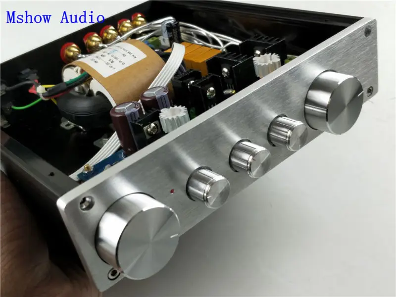 Mshow audio HIFI Class A audio preamplifier preamp amp tone adjustable WITH 4 pairs RCA input Source Selector 4 ways in 1 output