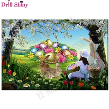 

Easter egg Diamond Painting Cross Stitch DIY Diamond Mosaic Kit square Diamond Embroidery Patterns rhinestone Wall Art Painting