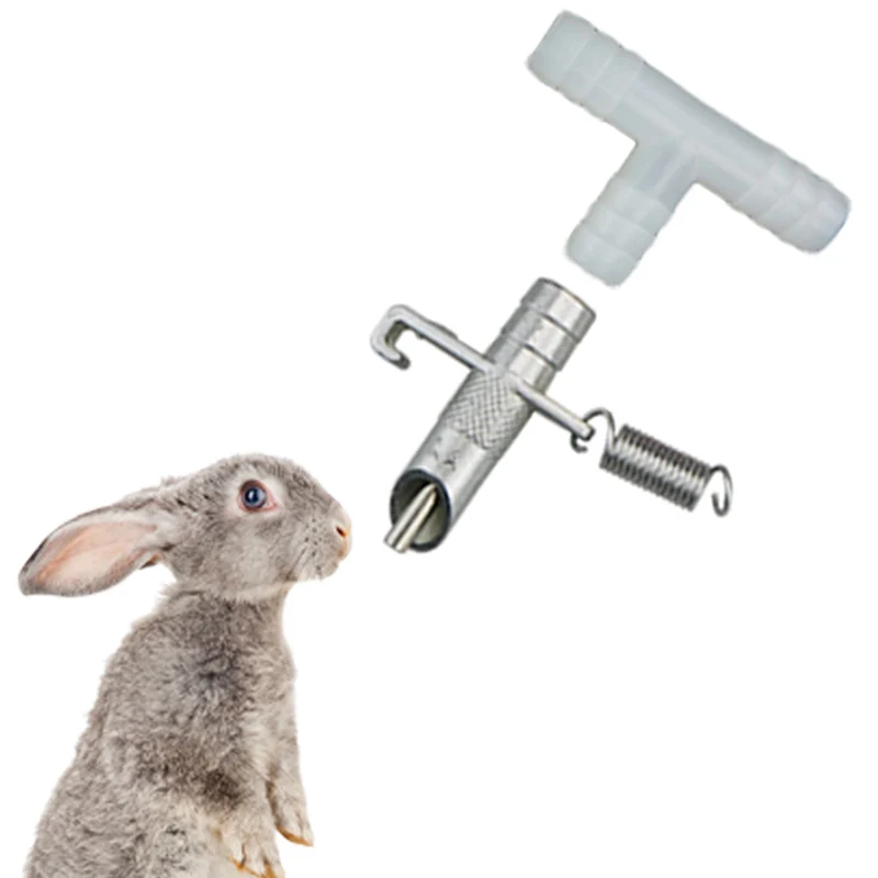 Duckbill Fdit 10pcs/ Set Water Bottles for Rabbit Bunny Stainless Steel Automatic Nipple Waterer for Rabbit Rat Ferrets
