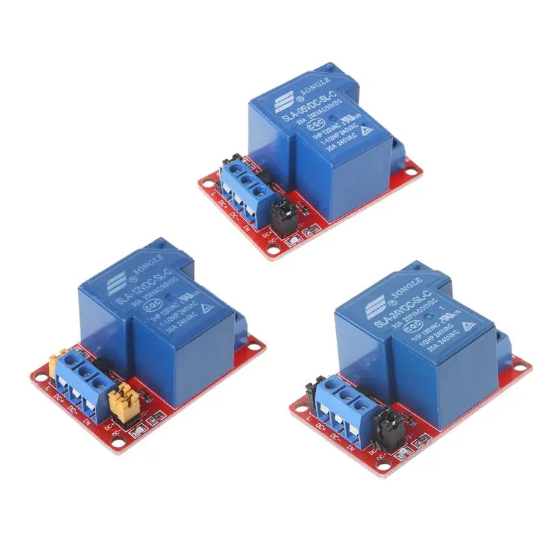 

1 Channel Relay Module 5V/12V/24V High Low Electrical Level Trigger Current 30A 250V VAC With Optocoupler Isolation Module qiang