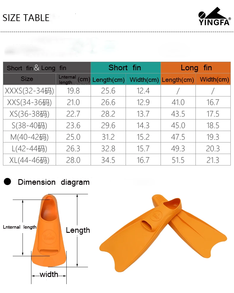 YINGFA плавники для плавания для взрослых, ласты для подводного плавания, ласты для дайвинга, оборудование для начинающих, портативная короткая обувь в форме лягушки, XXS-XL