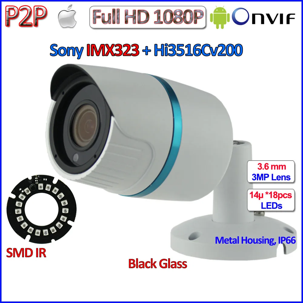 bilder für 1080 P mini-ip-kamera IMX323 Sensor 2MP outdoor ip cam Nachtsicht CCTV, 3MP HD Objektiv, H.264, P2P, ONVIF 2,4, + halterung, Full HD bilder für 1080 P mini-ip-kamera IMX323 Sensor 2MP outdoor ip cam Nachtsicht CCTV, 3MP HD Objektiv, H.264, P2P, ONVIF 2,4, + halterung, Full HD