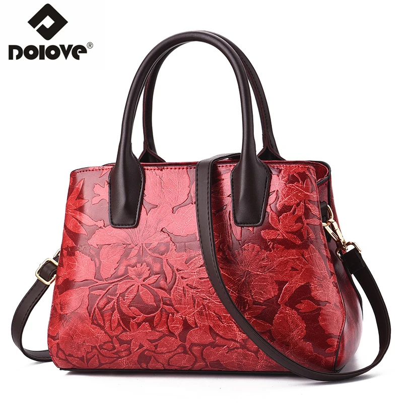 

DOLOVE 2019 Fashion New Style Women's Bag, Stitching PU Leather Messenger Bag, One Shoulder Diagonal Handbag