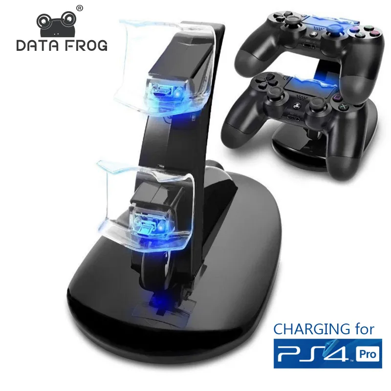 

Data Frog 4 USB Controllers Charging Dock For PS4 Slim Pro For Sony PS4 PlayStation 4 Game Controller Stand Holder Chargers