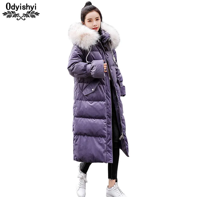 Coton D'hiver Vers Long Capuchon Épaissir À De Or Grand Hs26 Veste red Black Bas Manteau Vestes En Grande Col Le Chaude purple Femmes 2019 Taille Velours Fourrure green nzvqHU7