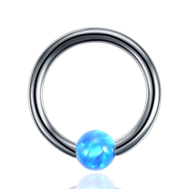16g G23 Titanium Nose Rings Opal Captive Bead Rings Nose Piercing Ear Cartilage Rings Earring Piercing Charming Jewelry