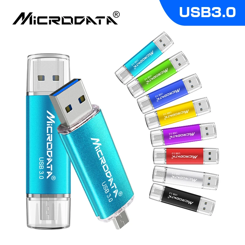 OTG USB 3,0 usb флешка 16 ГБ 32 ГБ USB флеш-накопитель 3,0 флеш-накопитель 64 Гб 128 Гб Внешняя память 2 в 1 Флешка в розничной упаковке