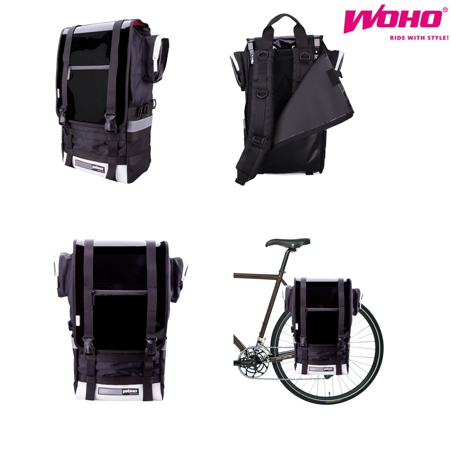 Woho忍者自転車ラックバッグバックパックマウンテンバイクのパニエサイクリングラックポーチロードバイク防水バッグパックパニエ Pannier Cycling Bicycle Rack Bagbike Waterproof Bag Aliexpress