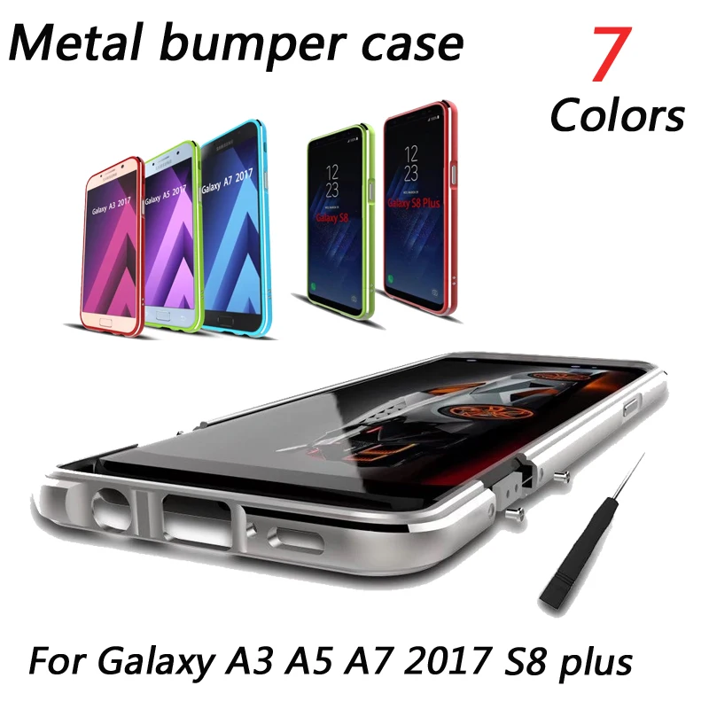 Для Galaxy A3 A5 A5 металлический ультра тонкий алюминиевый бампер чехол для samsung GALAXY S8/S8 plus металлический каркас чехол