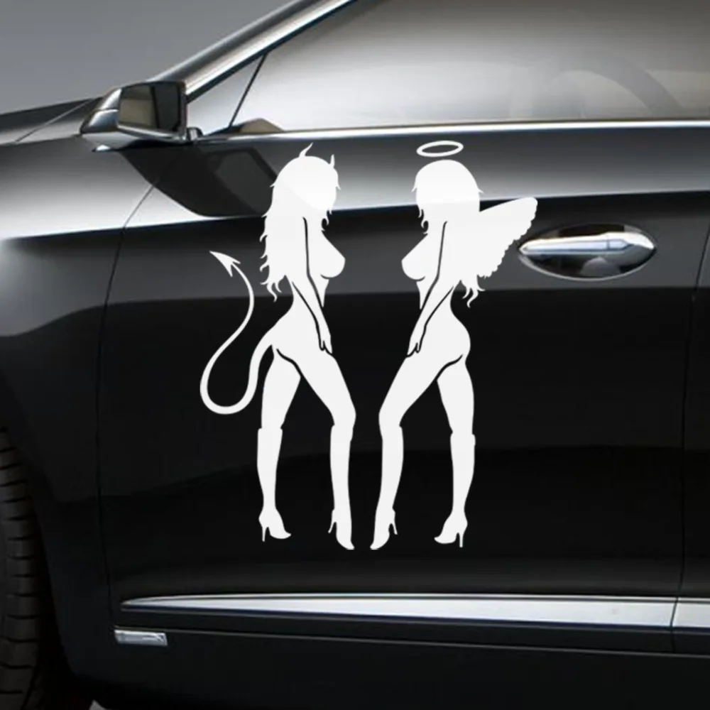 

Sexy vinyl Wall sticker decals devil angel applique car motorcycle waterproof reflective Car stickers Decoration