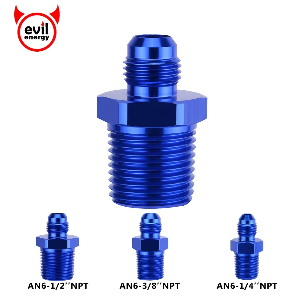 Алюминиевый адаптер Male AN6 To 1/2 'Ɖ/8&quot 1/4 &quotNPT Thread прямой для трубы фитинги