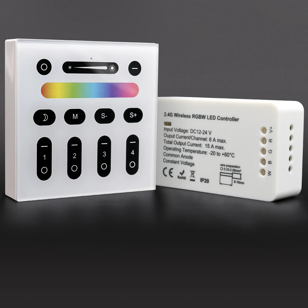 Беспроводной контроллер Wi-Fi 2,4G RF, беспроводной контроллер RGB RGBW, DC12V-24V контроллер с 8 зонами, беспроводной пульт дистанционного управления