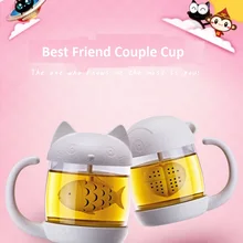 Креативные приборы для напитков 300 мл Чай Ситечко Кошка Собака Обезьяна ситечко для заваривания чая на кружку Пшеница кружка с ремнем чайные пакетики Чай Кофе фильтр