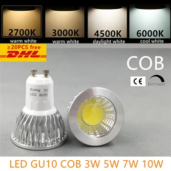 Led Lamp Spotlight Dimbare GU10 Cob E27 E14 Mr16 3W 5W 7W 10W Warm Wit 2700K 3000K Cool White Real Power Vervang Halogeen Lamp