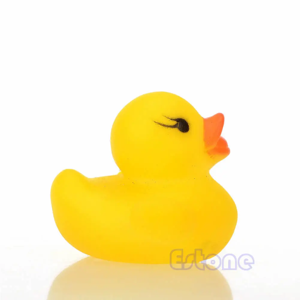 1 Pc Yellow Baby Children Bath Toys Cute Rubber Squeaky Duck Ducky