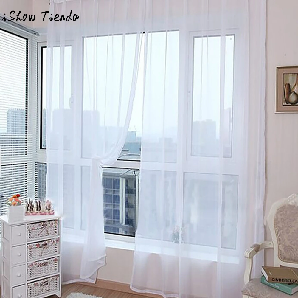 Современные шторы s для гостиной cortinas, 1 шт., чистый цвет, тюль, занавеска на дверь, окно, драпировка, панель, отвесный шарф, подзоры, 200x100 см