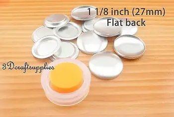 

12 set 27mm fabric self cover buttons Flat back with Assembly tool Size 45 1 1/8 inch