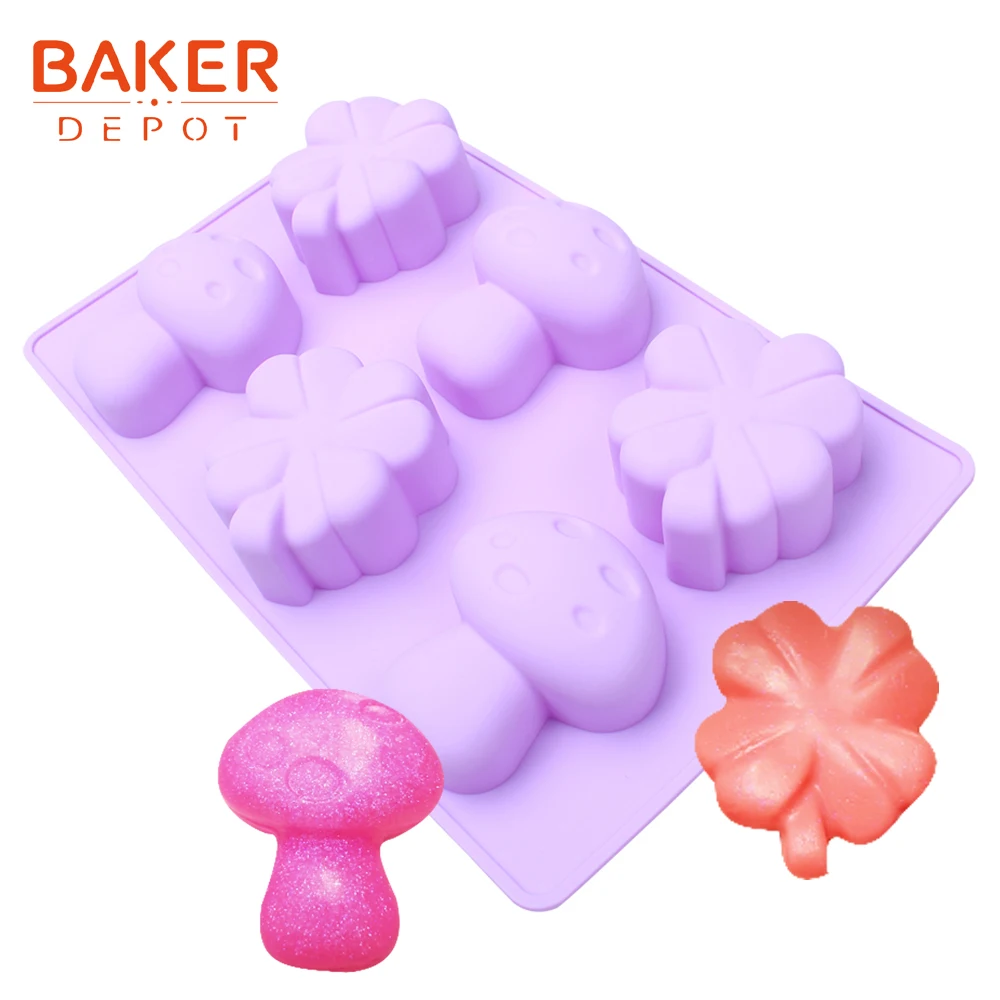 

Four-Clover Silicone Cake Soap Mold Mushroom Pudding Jelly Biscuit Pastry Mould Cake Baking Bakeware Tools Candy Fondant Molds