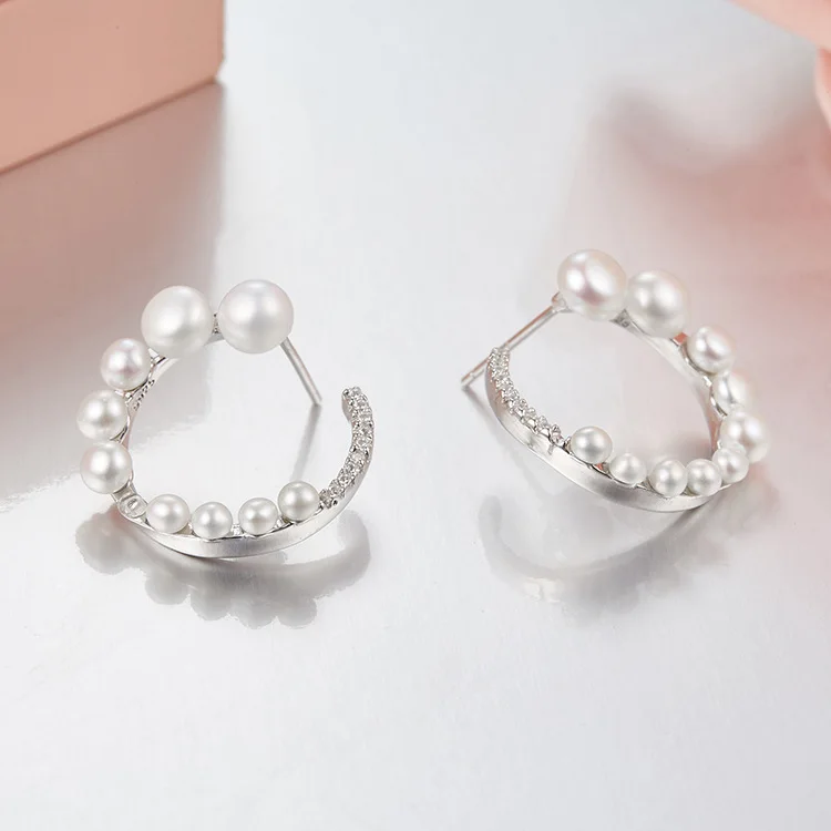 

925 sterling silver jewelry for women moon pearl stud earrings monaco jewelry conch style earrings monaco accessories