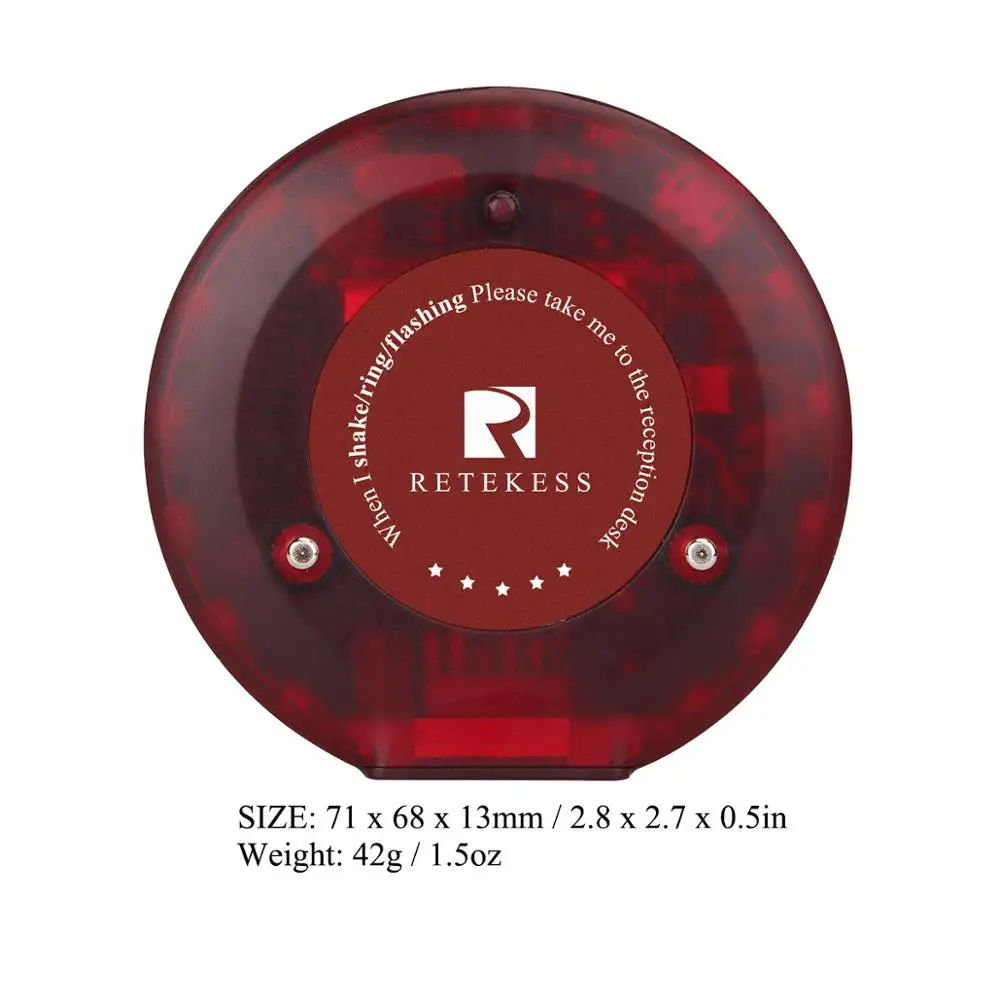 Retekess 10 Pcs Coaster Buzzer Beeper Receivers For T119 Restaurant Pager Wireless Calling System For Coffee Shop Bar Hotel