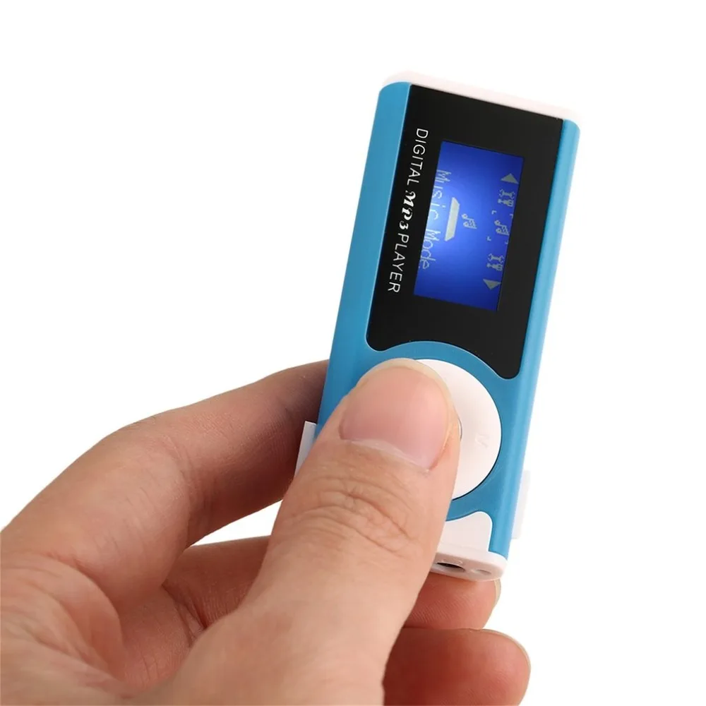 

Portable MP3 Player LCD Screen USB Mini Clip Mp3 Player LED Light Stereo Super Bass Music Player for Micro SD TF Card+ Earphone