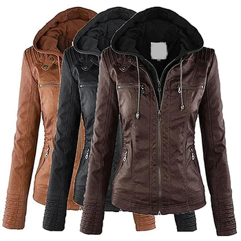 

2017 New Women Casual Long Sleeve Slim Hooded Coat Jacket Winter Warm Zipper Outwear