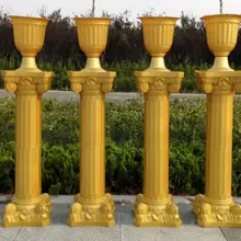 4 шт. Золотой пластиковый Римский столб колонны и цветочные горшки съемные Свадебные украшения столбы