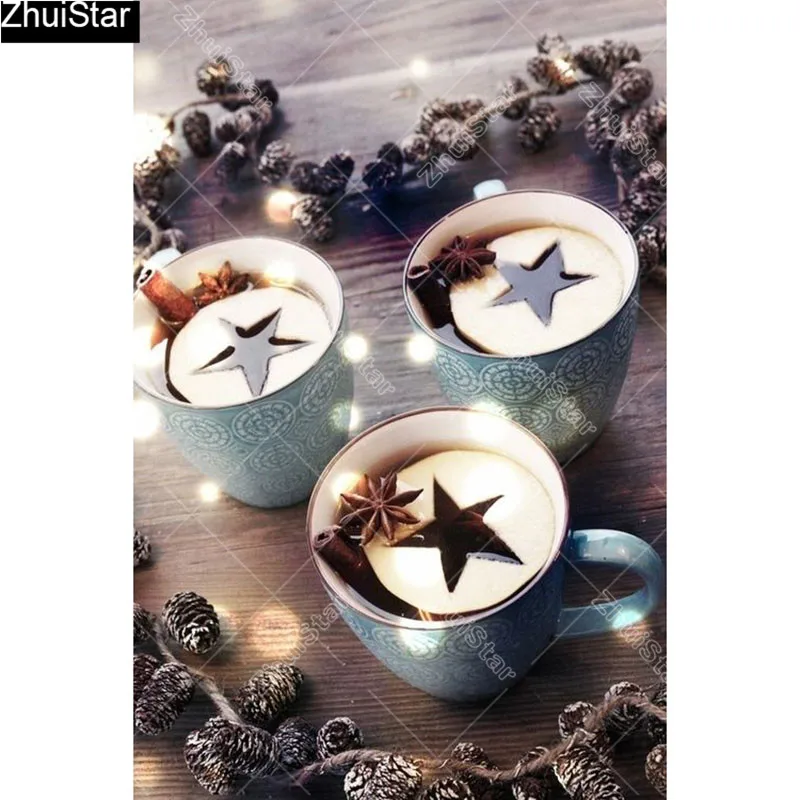Full Square 5D DIY Diamond Painting &quot Coffee cup&quot Embroidery Cross Stitch Mosaic Home Decor Gift CJ30 | Дом и сад