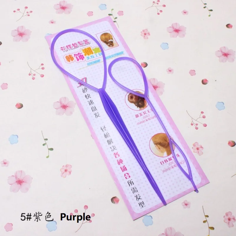 2PCS/Set Hair Styling Braid Maker Tools Hair Accessories Style Design Pin Disk For Women Girls Kids DIY Pull Pin Nice Hair Style - Цвет: Purple