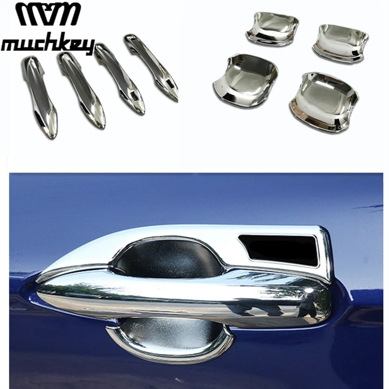 Protect Decorative Accessories For Toyota Camry 2018 Car Door Handle Cover And Bowl Abs Chrome 4Pcs Styling | Автомобили и