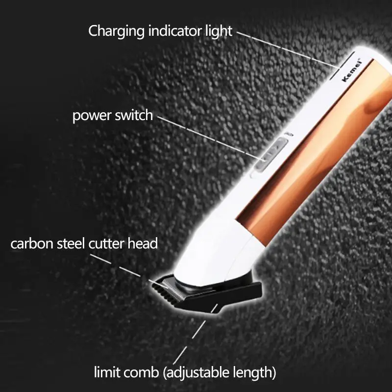 Kemei волос, триммер для стрижки волос Батарея Перезаряжаемые двойного назначения Clipper KM-028