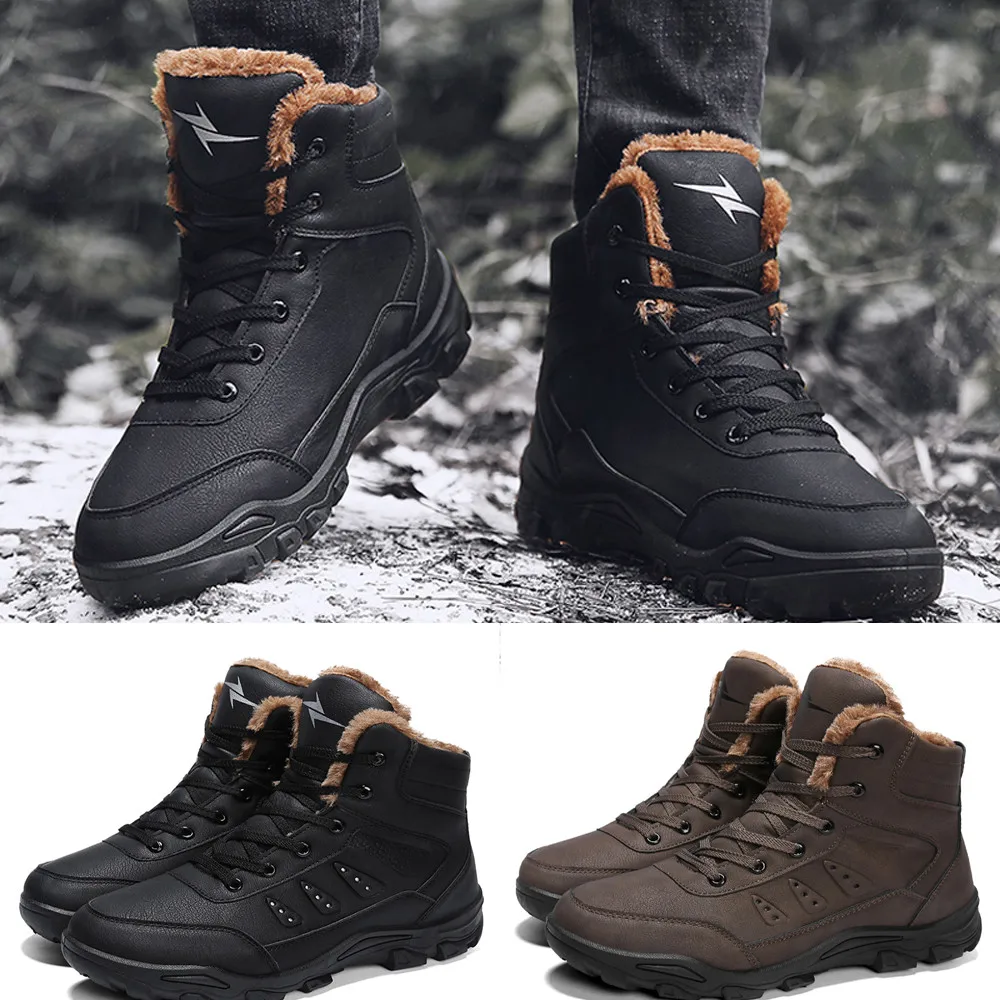 Winter Men Leisure Keep Warm Shoe Wear Resistant Non slip Thick Bottom