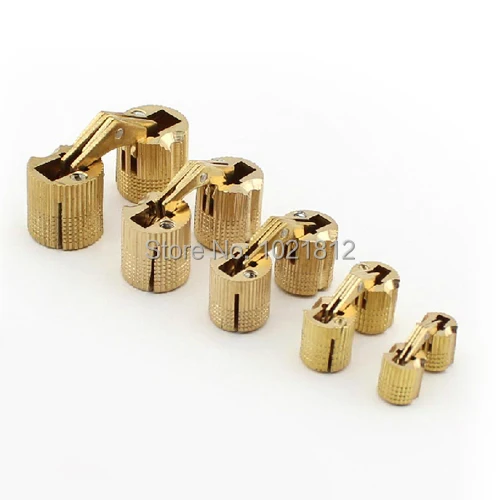 1Pair 10 16mm Brass Barrel Hinge Cylindrical Hidden Hinges