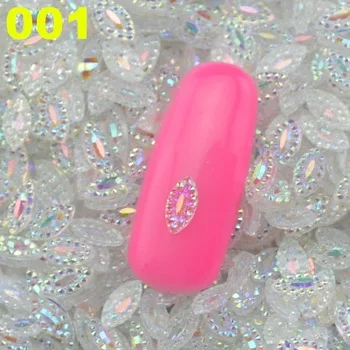 YZWLE 100 Pcs 2017 New Arrival Oval Shape White AB 3D Nail Art Rivet Decoration