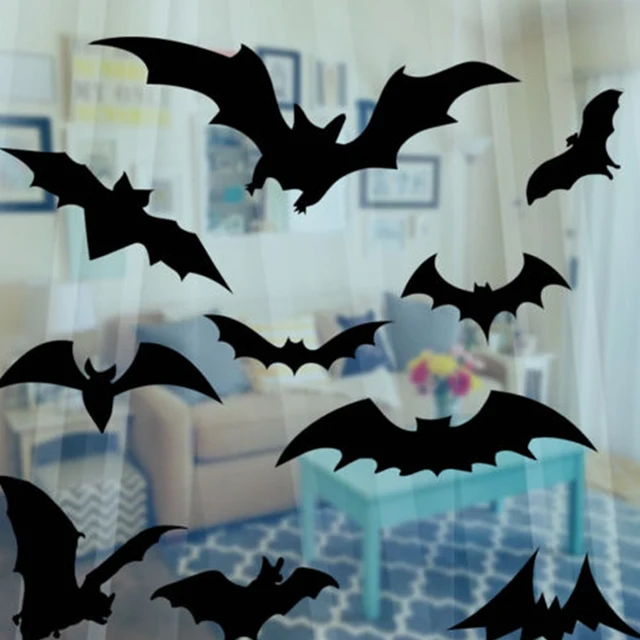 1 Pcs Black Pvc Bat Diy Decor Wall Sticker For 1 Pcs Black Pvc Bat Diy Decor Wall Sticker For Party Bar Haunted