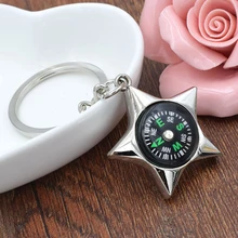 BISI GORO Новое поступление форма пентаграммы компас открывалка для бутылки с кольцом автомобильный брелок металлический твердый креативный женский брелок для ключей для мужчин