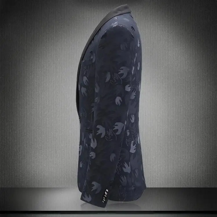 Новые блейзеры Для мужчин осень Для мужчин Блейзер Куртки одной кнопки Бизнес пальто узкие Для мужчин s платье с принтом Homme 2019 плюс Размеры
