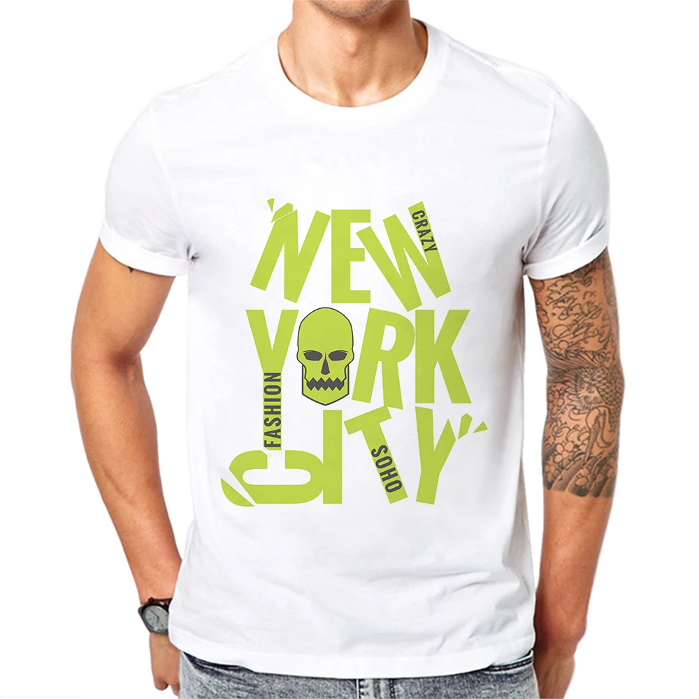

New Arrival Fashion T Shirt Skull Printing Casual Tshirt Men O-Neck T Shirts Fashion Mens Tops Clothes Man T-Shirt Funny Tees