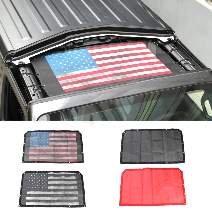 

YAQUICKA Car Roof Insulation Sunshade Net Mesh Cover For Jeep Wrangler JL 2018 Up Anti UV Rays Travel Outdoor Car Accessories