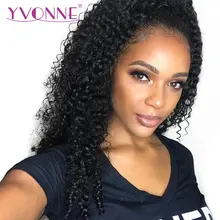 YVONNE Malaysian Curly Virgin Human Hair Wig 180 Density Lace Front Wigs For Black Women Natural