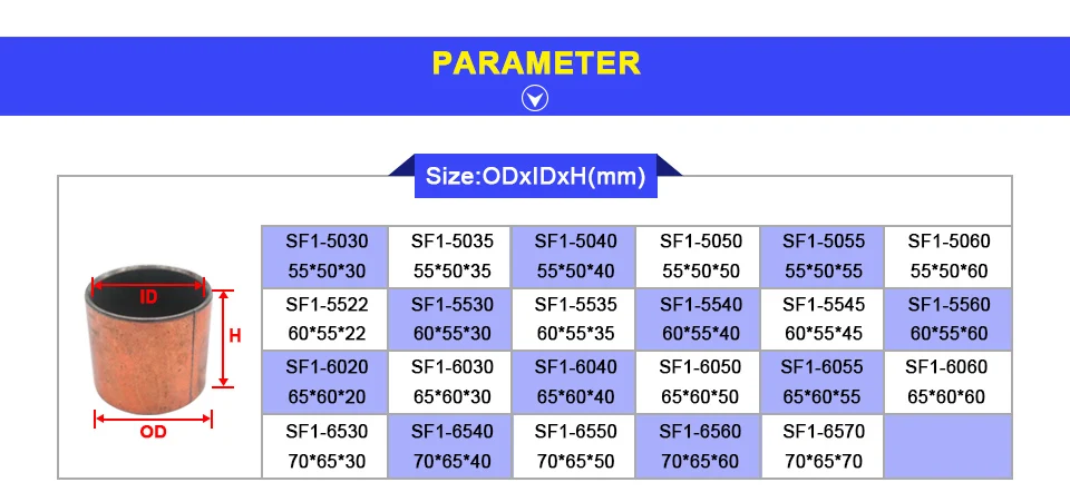 LUPULLEY SF1 безмасляная втулка самосмазывающийся Композитный Подшипник SF-1 5030 SF-1 5522 SF-1 6060 медный/оловянный 1 шт