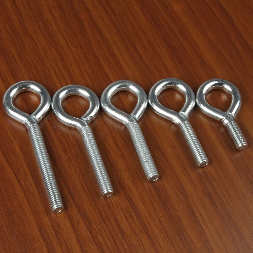 10pcs M8*20/30/40/50/60mm Zinc Plated Eye Bolt Hook Screw Threaded