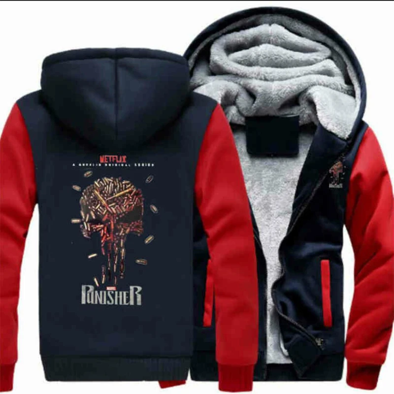 Dropshipping 2018 New Styles Hot Sale Punisher Skull Casual Hoodies for Men Women Thicker Fleece Coat Jacket Unisex Sweatshirts 