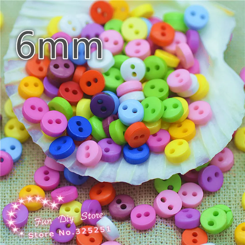 

200pcs 6mm rond mix color plastic cartoon button wholesale Children's clothes button accessories