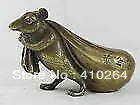 

Shipping ORIENTAL HANDWORK CARVING Lucky mouse bronze Statues