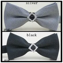 1 шт./лот) высокое качество, новинка, галстук-бабочка/серебристый и черный/ромбовидный в середине дизайн/ мужской модный бант