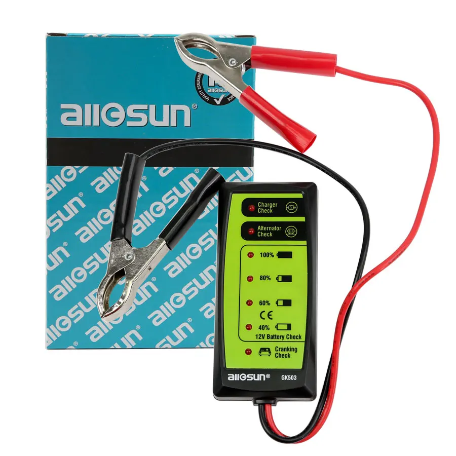 All Sun GK503 12V 6 светодиодный дисплей Автомобильный аккумулятор тестер зарядное