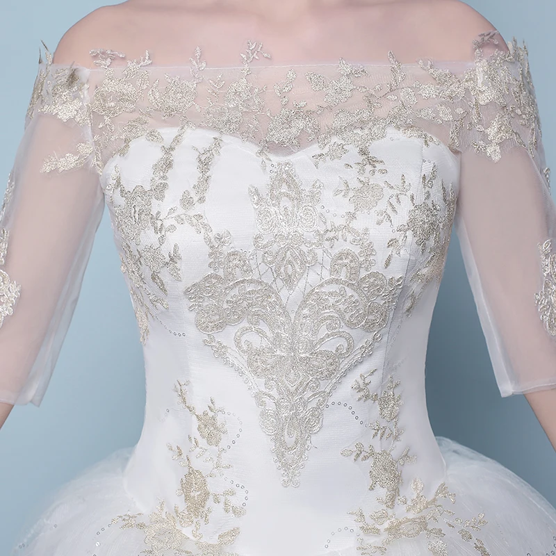 Fansmile аппликация винтажные кружевные платья свадебное платье плюс размер подгонянное свадебное турецкое платье FSM-436F
